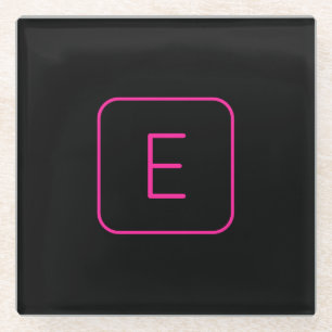 Modern gestyltes Anfangsmonogramm Rosa und Schwa Glasuntersetzer