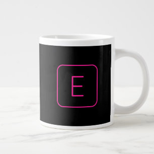 Modern gestyltes Anfangsmonogramm   Rosa und Schwa Jumbo-Tasse