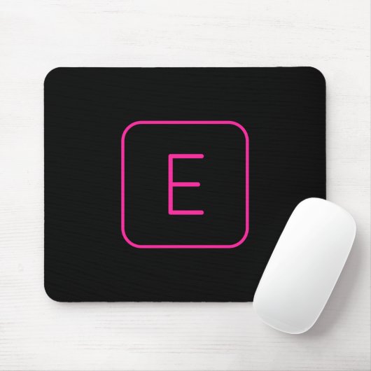 Modern gestyltes Anfangsmonogramm | Rosa und Schwa Mousepad (Mit Mouse)