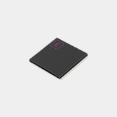 Modern gestyltes Anfangsmonogramm | Rosa und Schwa Post-it Klebezettel (angewinkelt)