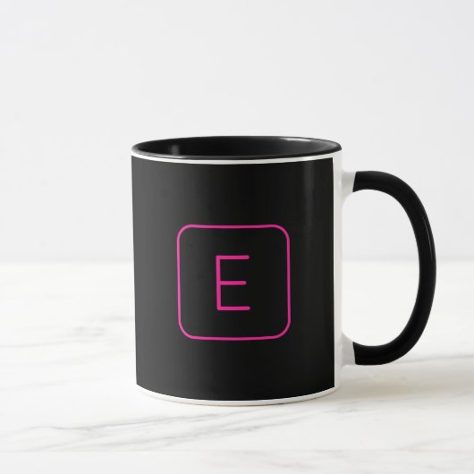 Modern gestyltes Anfangsmonogramm | Rosa und Schwa Tasse (Rechts)