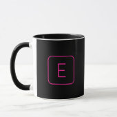 Modern gestyltes Anfangsmonogramm | Rosa und Schwa Tasse (Links)