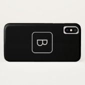 Modern gestyltes Anfangsmonogramm | Weiß und Schwa Case-Mate iPhone Hülle (Rückseite (Horizontal))