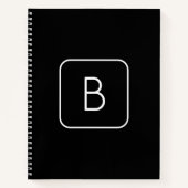 Modern gestyltes Anfangsmonogramm | Weiß und Schwa Notizblock (Vorderseite)