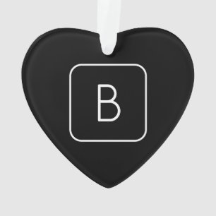 Modern gestyltes Anfangsmonogramm   Weiß und Schwa Ornament