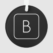 Modern gestyltes Anfangsmonogramm | Weiß und Schwa Ornament (Rückseite)