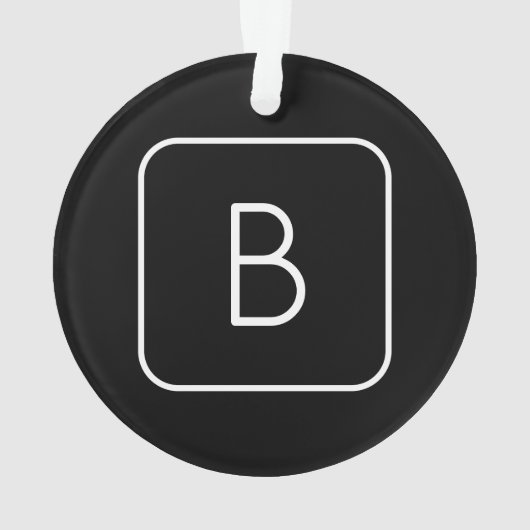 Modern gestyltes Anfangsmonogramm | Weiß und Schwa Ornament (Rückseite)