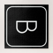 Modern gestyltes Anfangsmonogramm | Weiß und Schwa Puzzle (Horizontal)