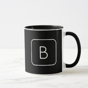 Modern gestyltes Anfangsmonogramm   Weiß und Schwa Tasse