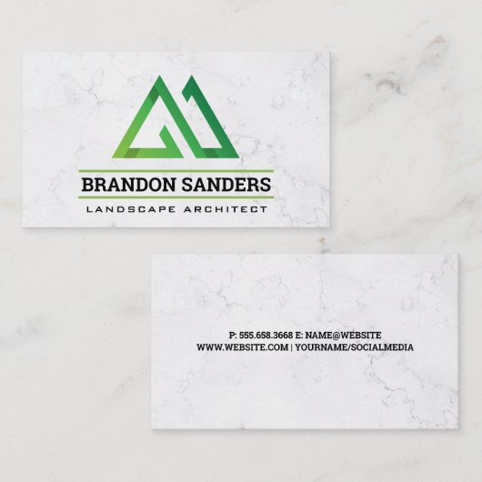 Modern gestyltes grünes Logo Visitenkarte (Vorne/Hinten)