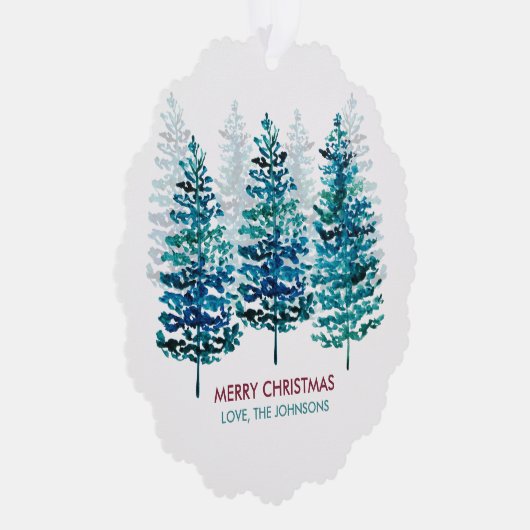 Modern gewachsene Waldbäume Papier-Ornament-Karte Ornament Karte (Rechts)