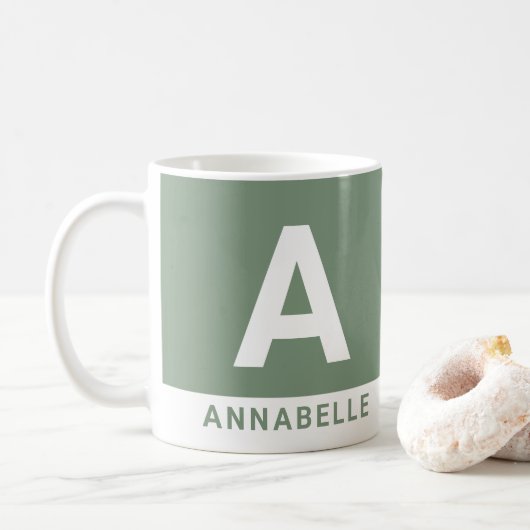 Modern gewagte Farbblockweise grün personalisiert Kaffeetasse (Mit Donut)