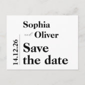 Modern gewagte Typografie Save the Date Postkarte (Vorderseite)