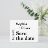 Modern gewagte Typografie Save the Date Postkarte (Stehend Vorderseite)