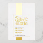 Modern gewagter Schwarz-weißer Rett Foil Einladung (Vorderseite)