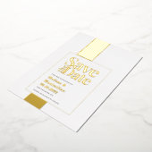 Modern gewagter Schwarz-weißer Rett Foil Einladung (Gedreht)