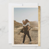 Modern gewagtes Goldstreifen Elfenbeinhochzeit-Fot Einladung (Rückseite)