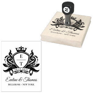 Modern gewagtes königliches Hochzeitlogo Gummistempel