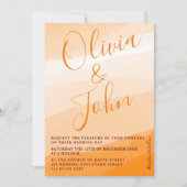 Modern gewagtes Orange Foto für Hochzeitsfeiern Einladung (Vorderseite)