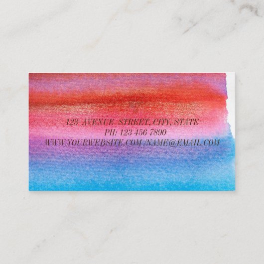 Modern gewellter Farbpinsel, Goldrahmen Visitenkarte (Rückseite)