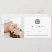 Modern Gift Certificate Custom Photos Logo Card (Vorderseite)