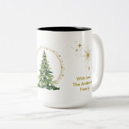 Modern Gift, Christmas Tree Gold Glitter White  Zweifarbige Tasse