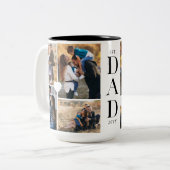 Modern Gift For Dad Custom Photo Collage Keepsake Zweifarbige Tasse (Vorderseite Links)