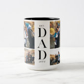 Modern Gift For Dad Custom Photo Collage Keepsake Zweifarbige Tasse (Mittel)