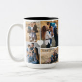 Modern Gift For Dad Custom Photo Collage Keepsake Zweifarbige Tasse (Links)