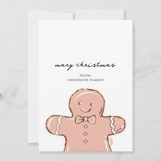 Modern Ginger Brot Man Mery Weihnachten (Vorderseite)