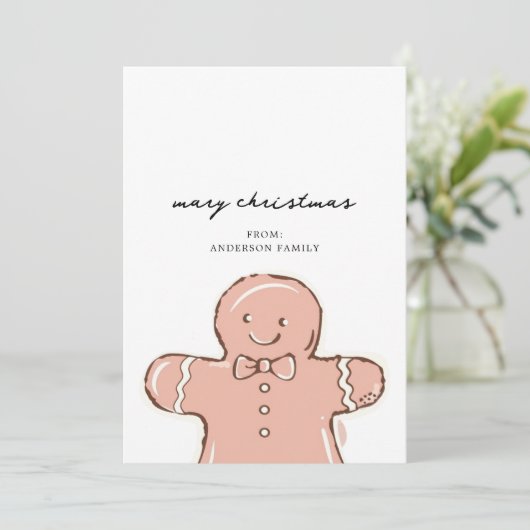 Modern Ginger Brot Man Mery Weihnachten (Stehend Vorderseite)