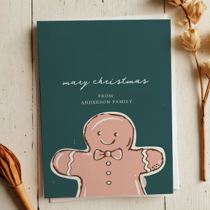 Modern Ginger BrotMan Metal Green Mery Weihnachten