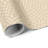 Modern Gingham - Beige Wrapping Paper Roll Geschenkpapier (Rolleneckpunkt)