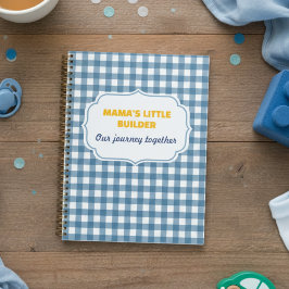 Modern Gingham Blue Mama's Little Builder Personal Planer