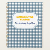 Modern Gingham Blue Mama's Little Builder Personal Planer (Vorderseite)