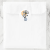 Modern Ginkgo Leaf Botanical Round Sticker (Tasche)