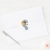 Modern Ginkgo Leaf Botanical Round Sticker (Umschlag)