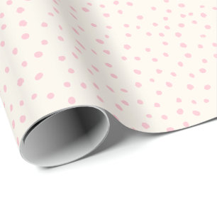 Modern Girl Birthday Baby Pink Small Polka Dot Geschenkpapier