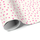 Modern Girl Birthday Hot Pink Small Polka Dot Geschenkpapier (Rolleneckpunkt)