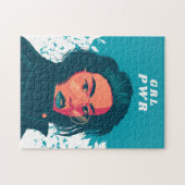 Modern Girl Feminist & GRL PWR Text Female Future Puzzle (Horizontal)
