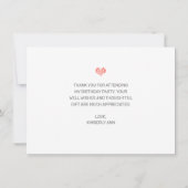 Modern Girl Foto Script Geburtstag Danke Karte (Rückseite)