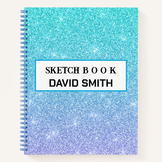 Modern Girl Glitzer Sketchbook Notebook Notizblock (Vorderseite)