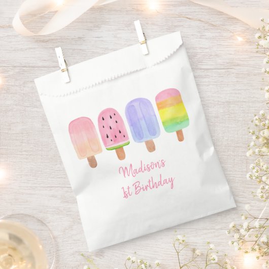 Modern Girl Popsicle Geburtstag Geschenktütchen (Ausgeschnitten)