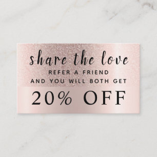 Modern Girl Rose Gold Ombre Trendy Glitzer Black Rabattkarte