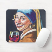 Modern Girl w/ a Pearl Earring - Vermeer Inspired Mousepad (Mit Mouse)