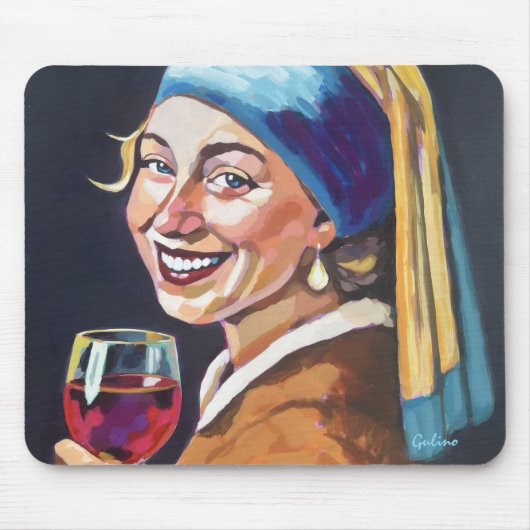 Modern Girl w/ a Pearl Earring - Vermeer Inspired Mousepad (Vorne)
