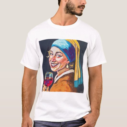 Modern Girl w/ a Pearl Earring - Vermeer Inspired T-Shirt (Vorderseite)