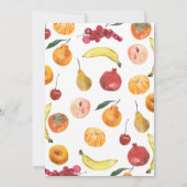 Modern Girls Frucht 1. Geburtstag Einladung (Rückseite)