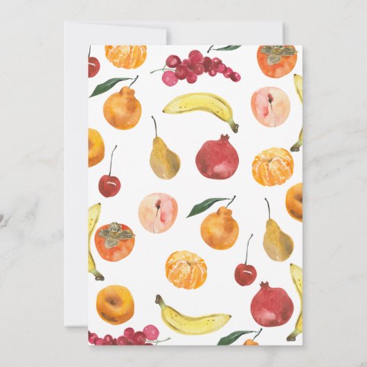 Modern Girls Frucht 1. Geburtstag Einladung (Rückseite)