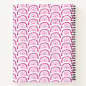 Modern Girls Rosa Regenbogen-Muster Notizblock (Rückseite)